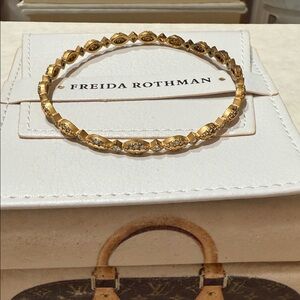 Freida Rothman Gold Bangle Bracelet